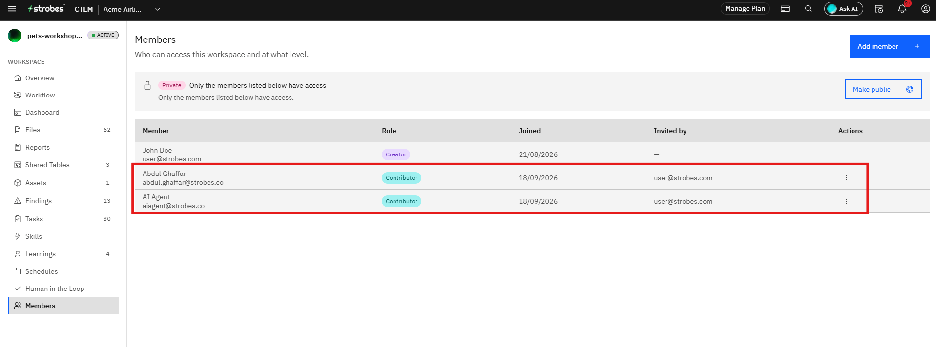 Managing AI Workspace Isolation and AI Member Access: Step 11 — Confirm the Member List (screenshot 12)
