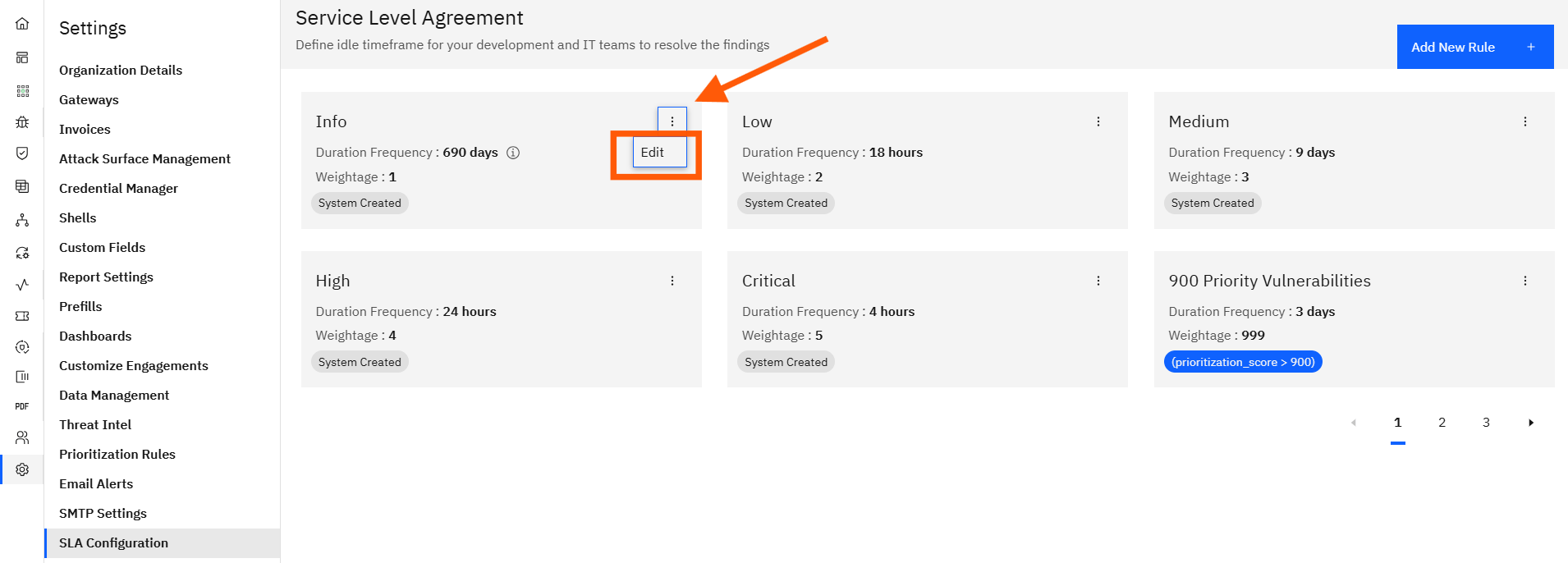 Configuring SLA (screenshot 2)