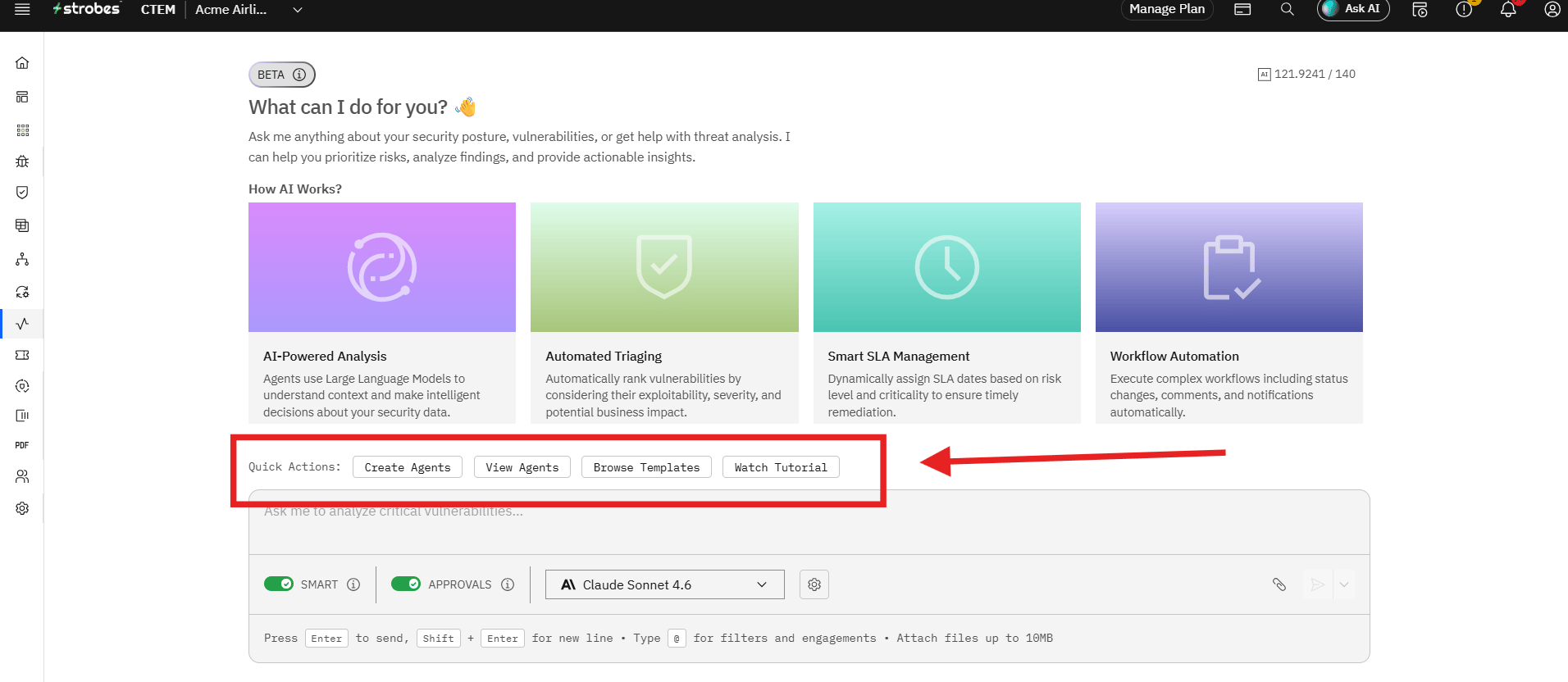 AI Overview page: Quick Actions (screenshot 4)