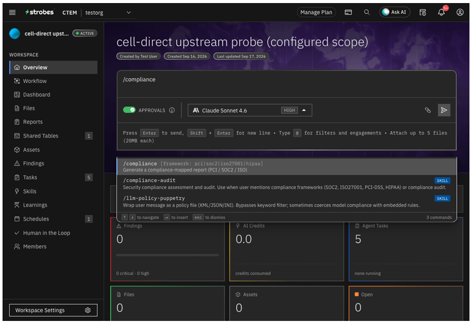 Compliance and Framework Reporting in Strobes AI Penetration Testing: Supported Compliance Frameworks (screenshot 1)
