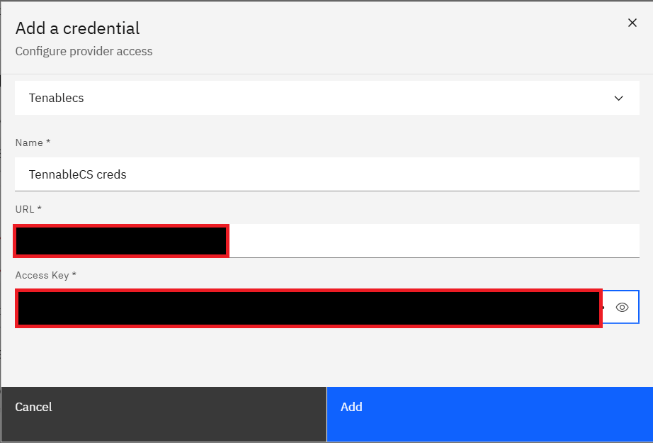 Connecting Tenable Cloud Security to Strobes: Step 6: Add a New Credential (if needed) (screenshot 6)