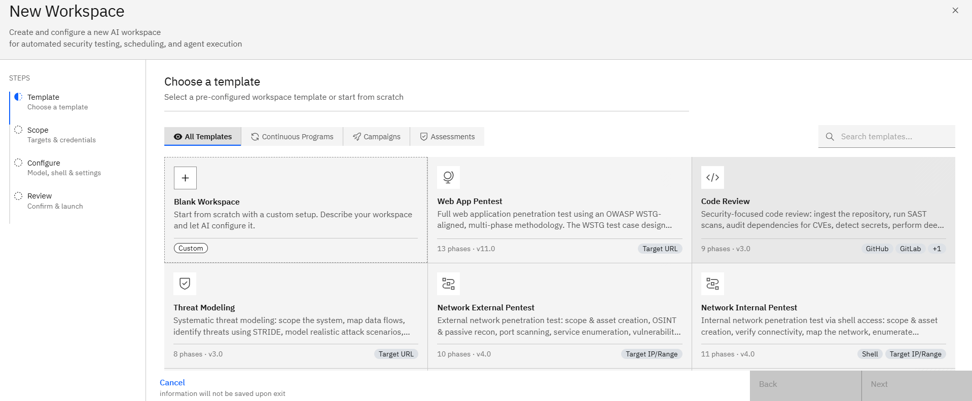 Code Review Assessment via Template: Accessing the Code Review Template (screenshot 4)