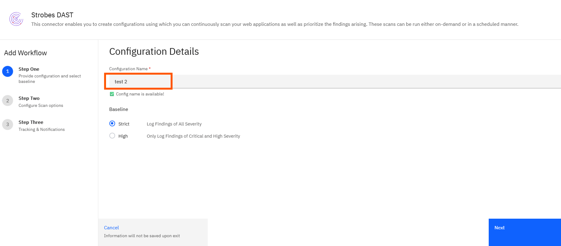 DAST workflow: Choosing the Target: (screenshot 1)