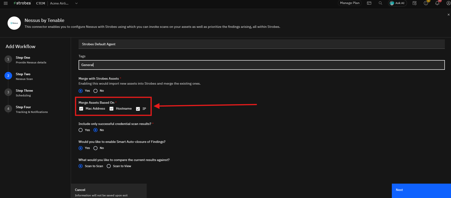 Configuring Nessus by Tenable in Strobes: Step 4: Configure the Nessus Scan Settings (screenshot 20)