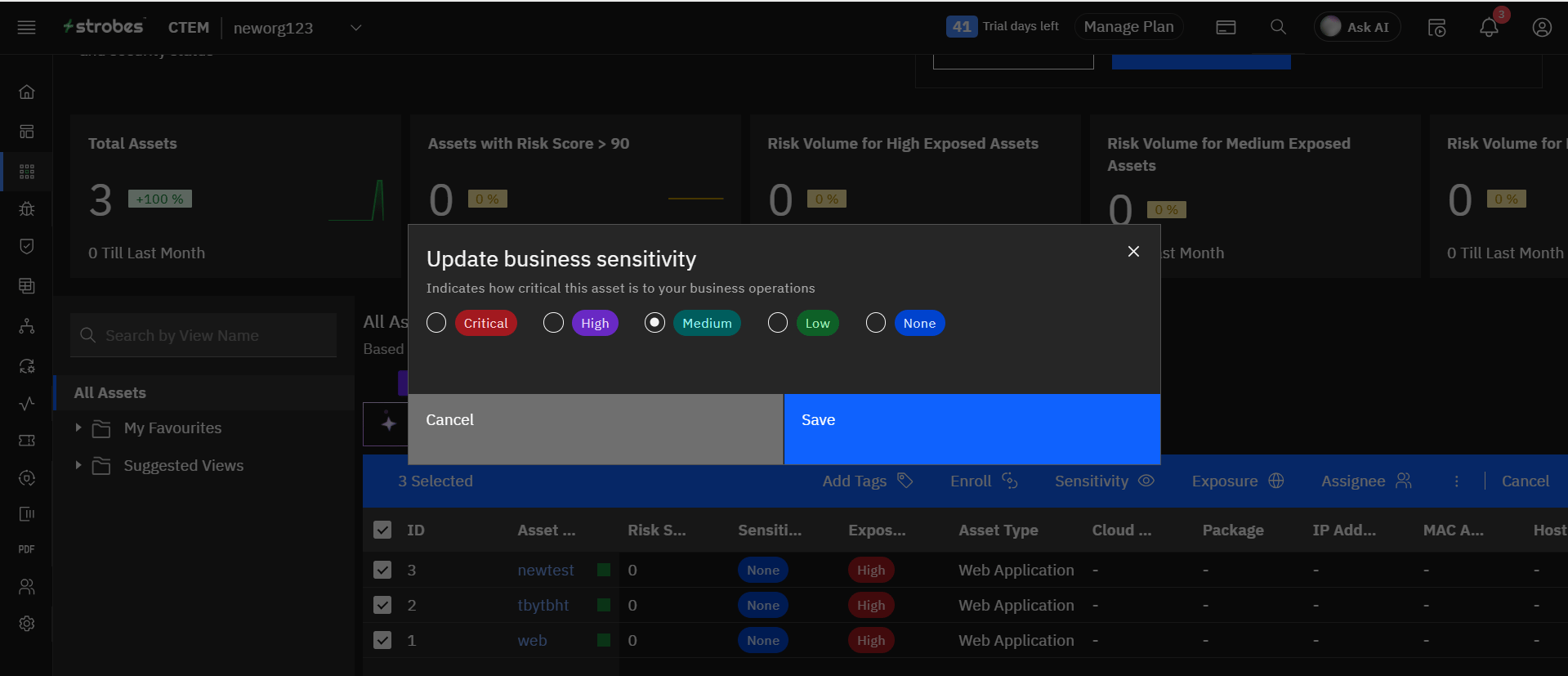Asset bulk actions: Business Sensitivity Bulk Action (screenshot 4)