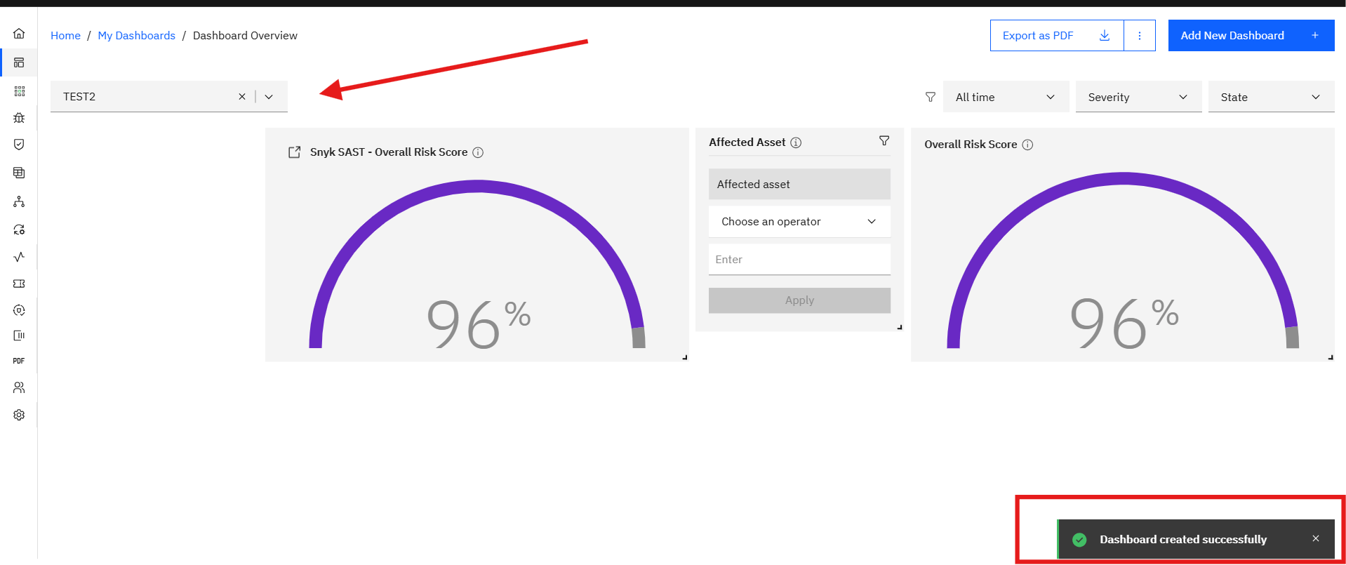 Creating and Managing Dashboards: III. Adding a Widget (screenshot 9)