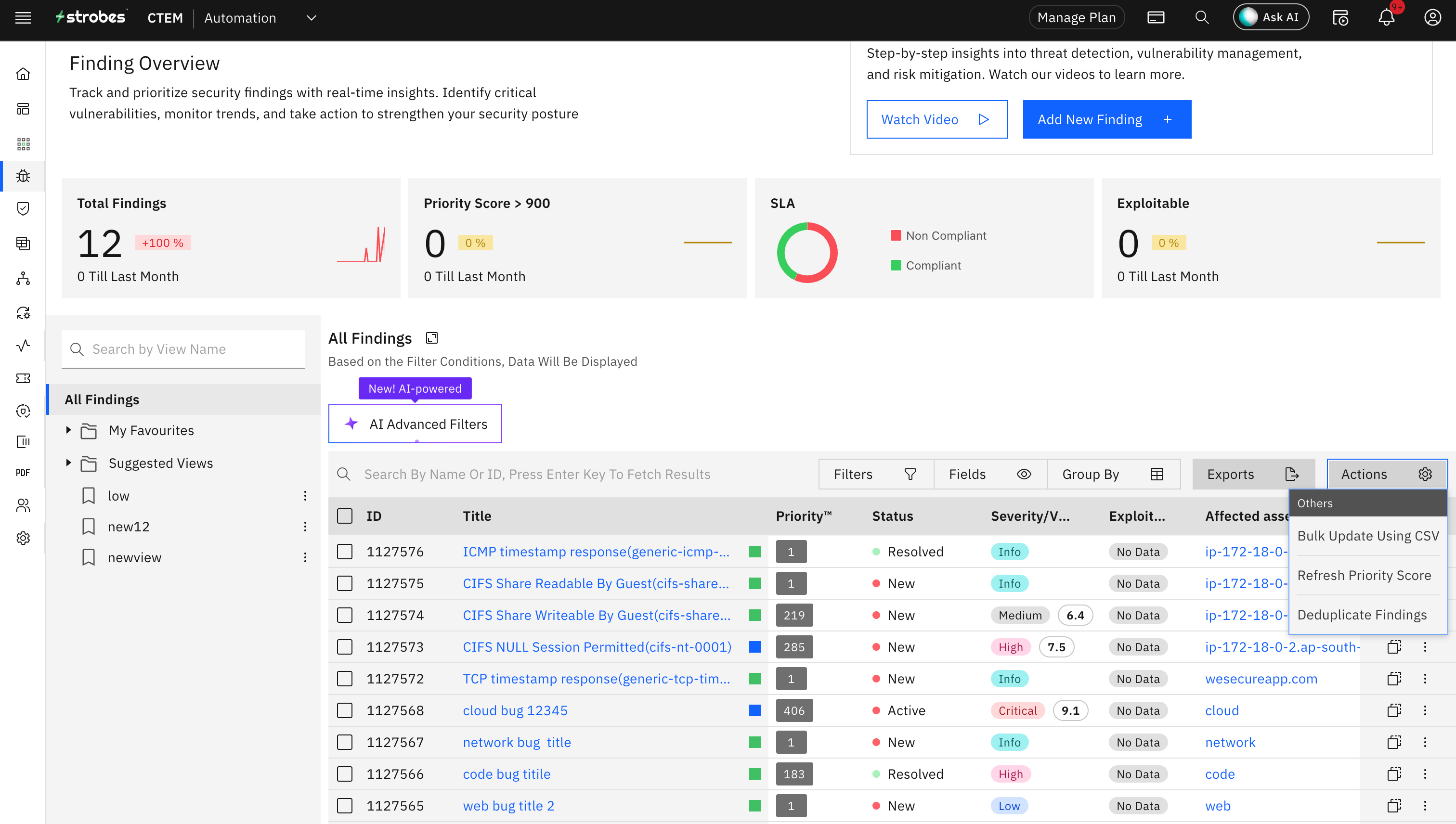 Generating and exporting a vulnerability report: Where to Start (screenshot 1)