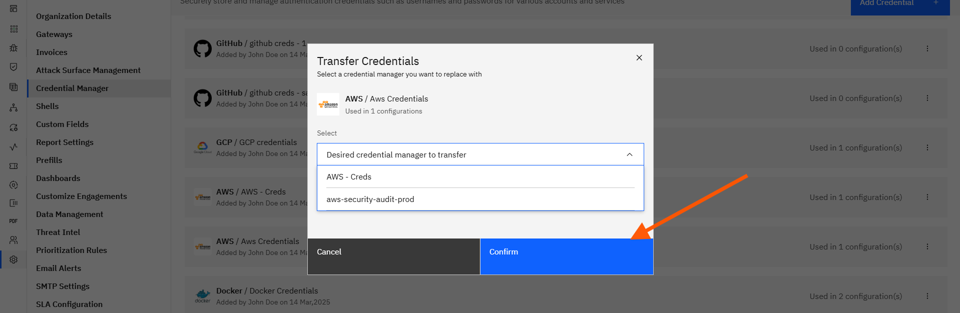 Transfer Connector Configurations: Steps to Transfer a Connector Configuration (screenshot 3)