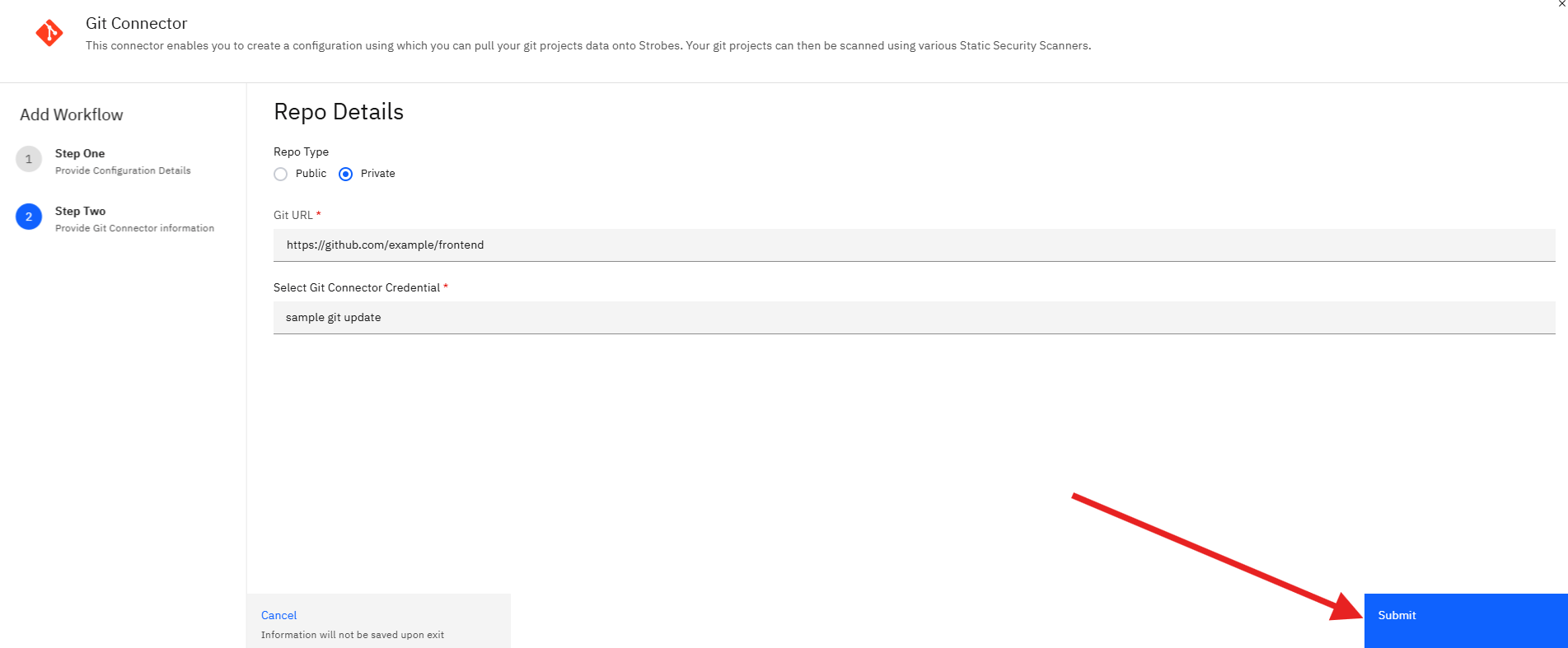 Configuring Your Git Repo with Strobes: Step 4: Finalize the Setup (screenshot 5)