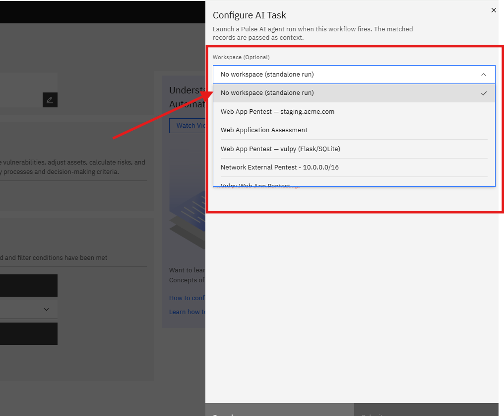 Launching an AI agent task: Configuring Launch AI Task (screenshot 11)