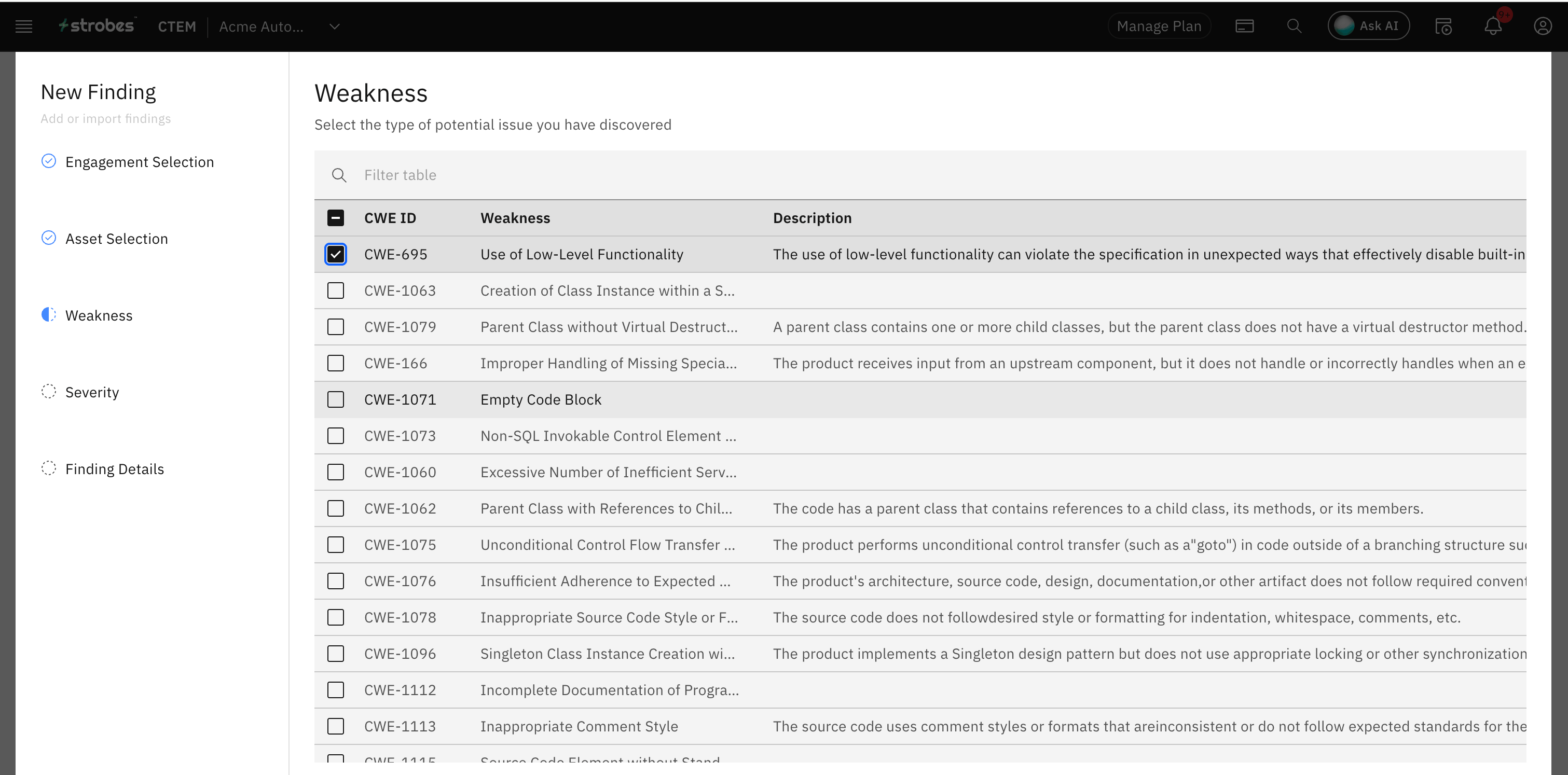 Submitting a code-level vulnerability: Logging a Code Level Vulnerability: (screenshot 3)