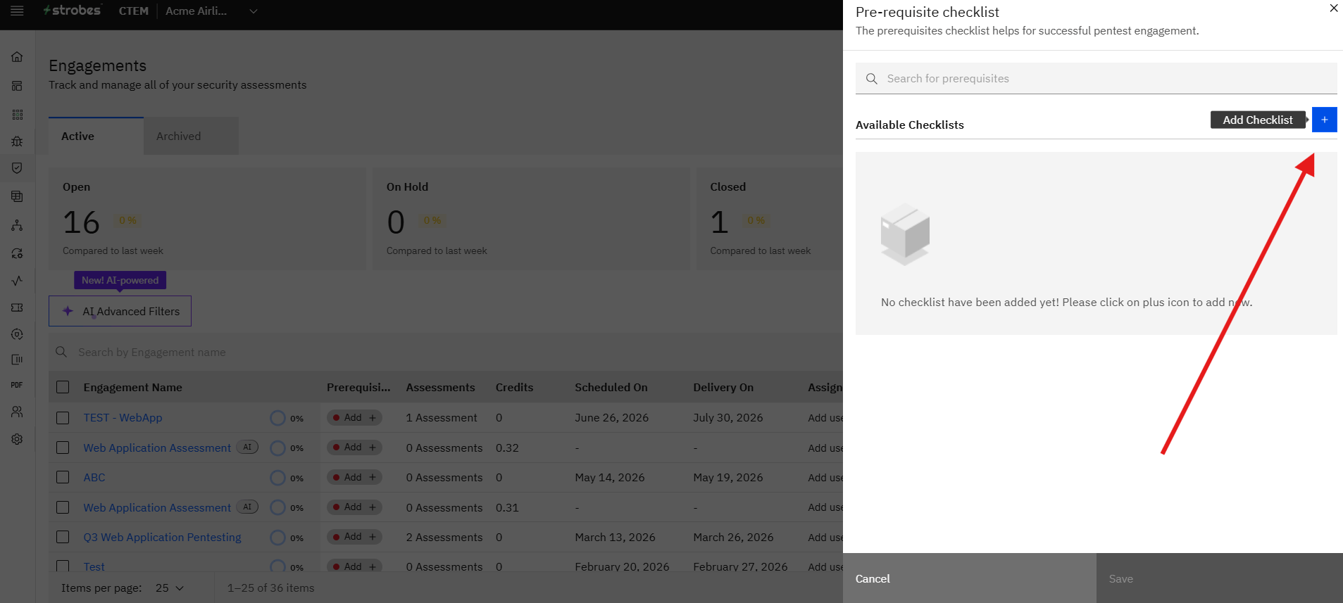 Managing Engagement Prerequisites: Step 3 — Add a Prerequisite Checklist (screenshot 3)