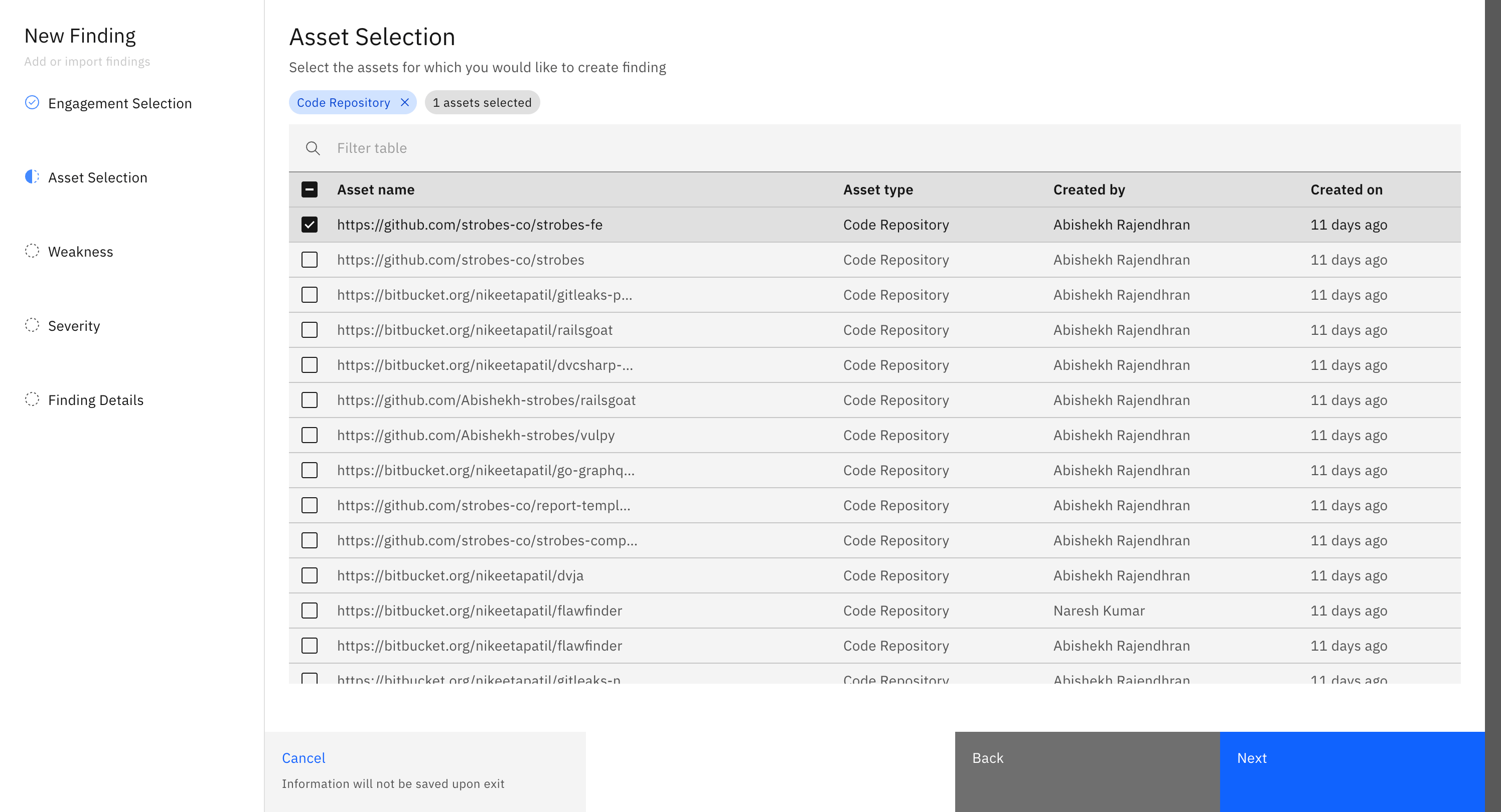 Submitting a code-level vulnerability: Logging a Code Level Vulnerability: (screenshot 2)