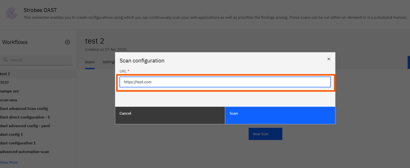 DAST workflow: Choosing the Target: (screenshot 3)