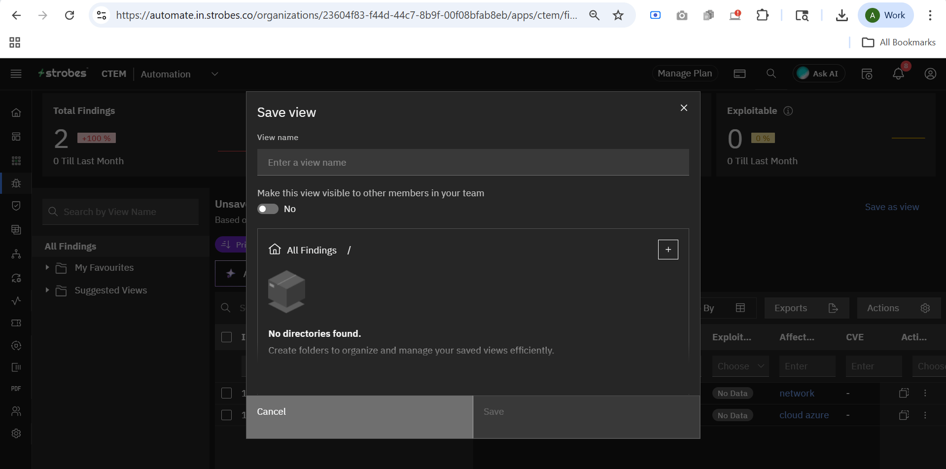 Understanding the Findings Toolbar: How to Save View (screenshot 3)
