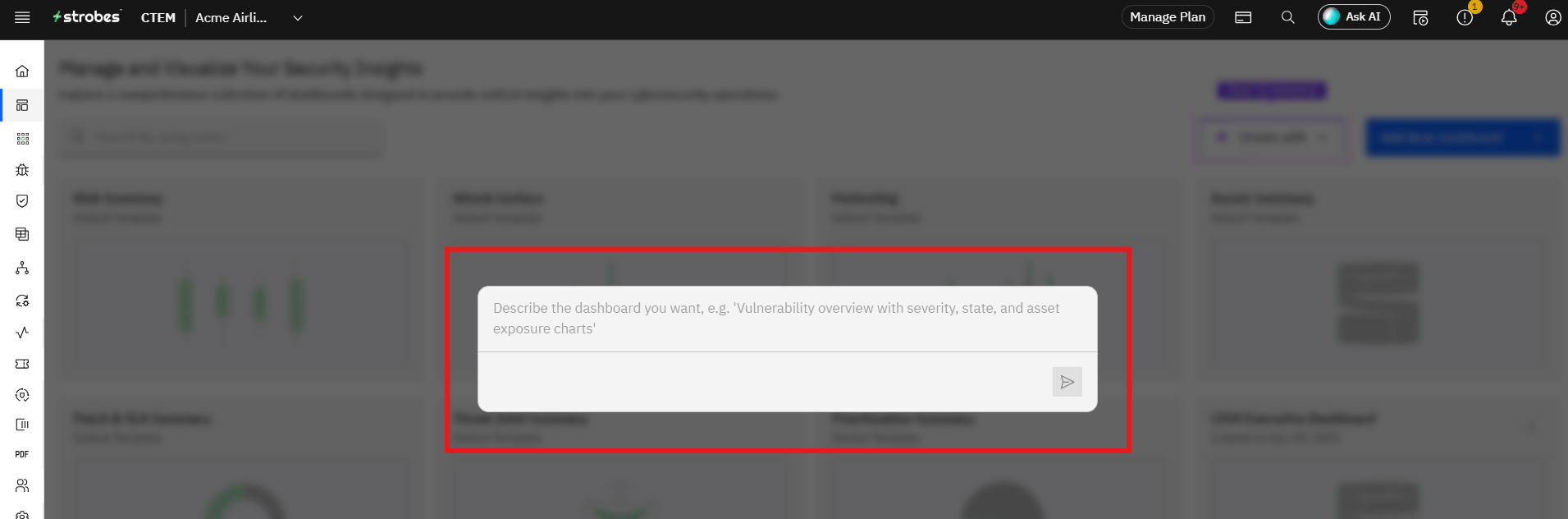 Creating a Dashboard with AI: Step 3: Describe Your Dashboard (screenshot 3)