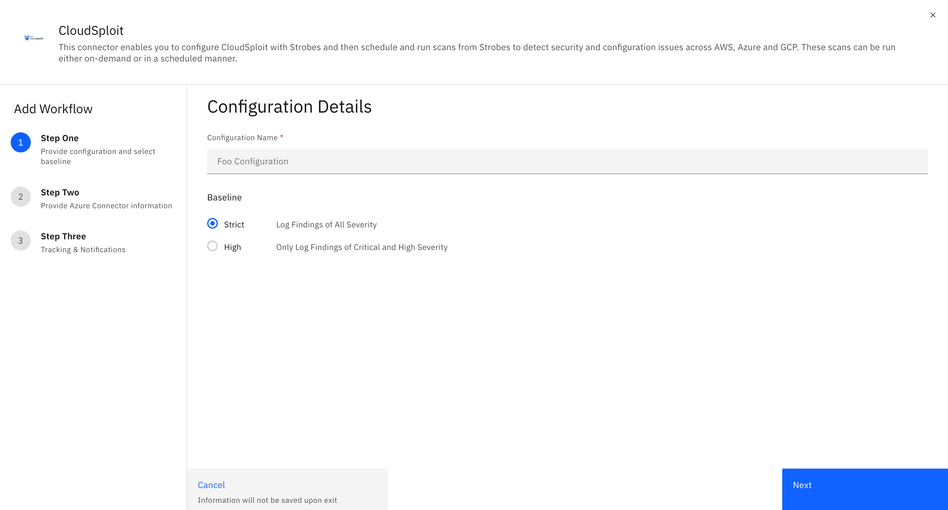 Initiating a CloudSploit Scan: Usage Flow Instructions (screenshot 1)