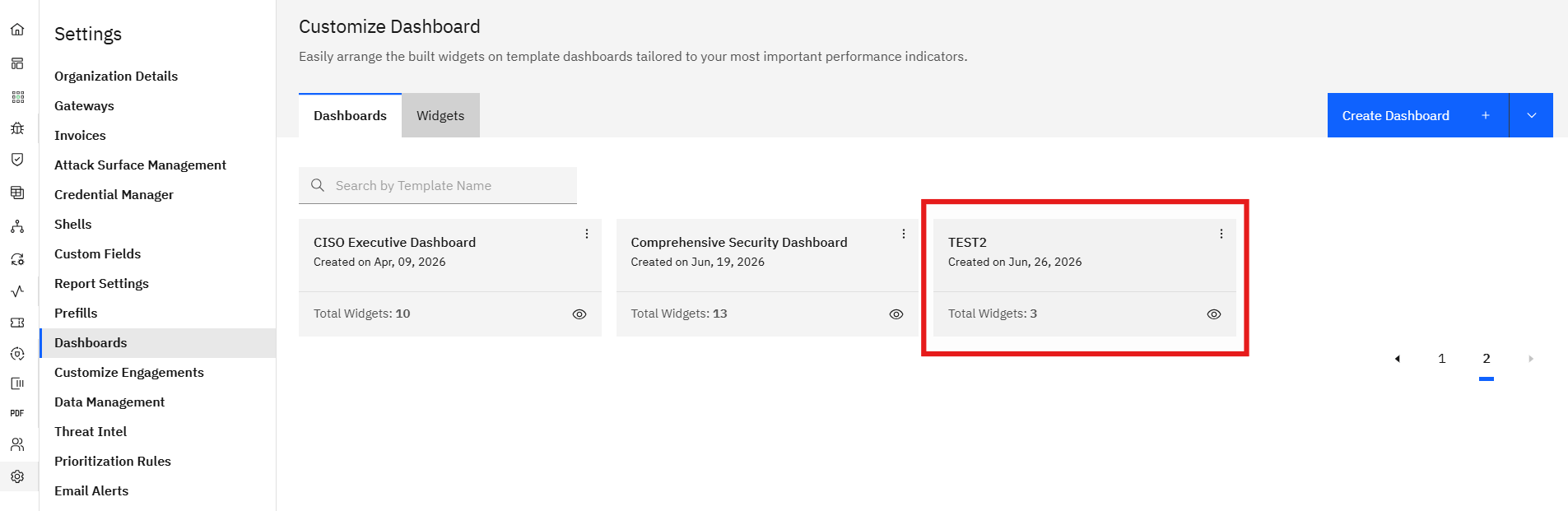 Deleting a Dashboard: Step 2: Find the Dashboard to Delete (screenshot 2)