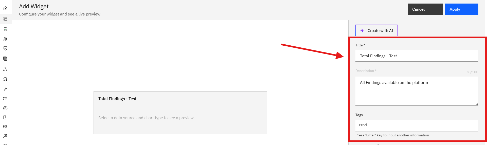 Creating a Widget: Step 2: Fill in the Basic Details (screenshot 5)