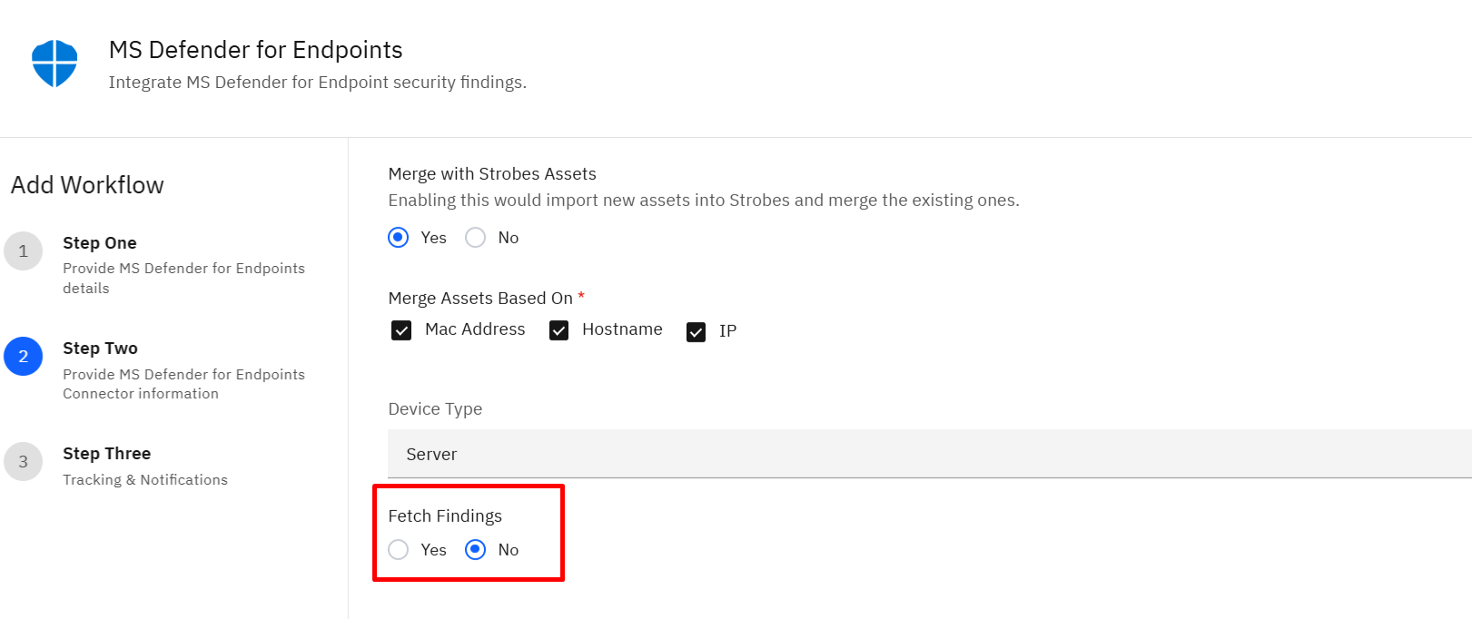 Connecting Microsoft Defender for Endpoints to Strobes: Step 16: Fetch Findings(Optional) (screenshot 16)