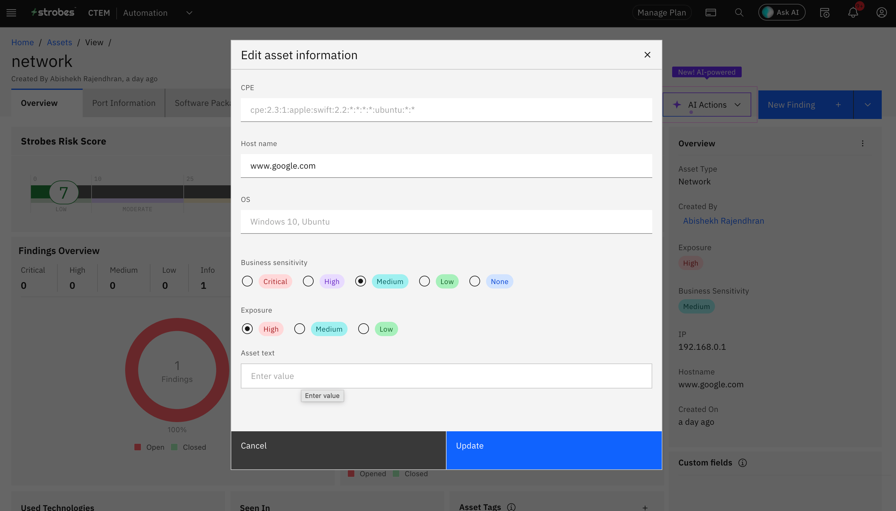 Asset Custom Fields: Using Custom Fields while Editing Assets (screenshot 5)