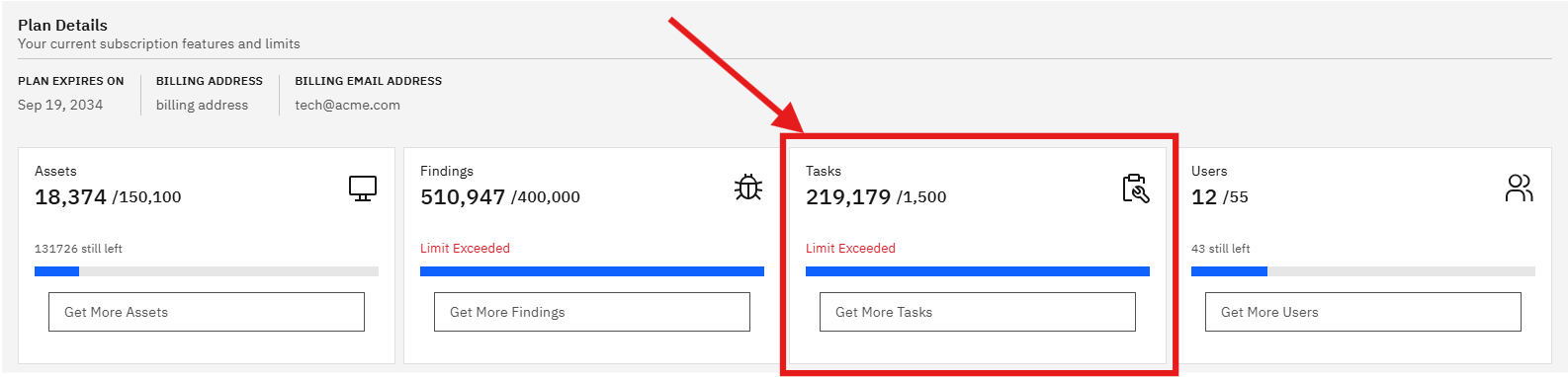 Managing Your Plan & Subscription: Tasks (screenshot 8)
