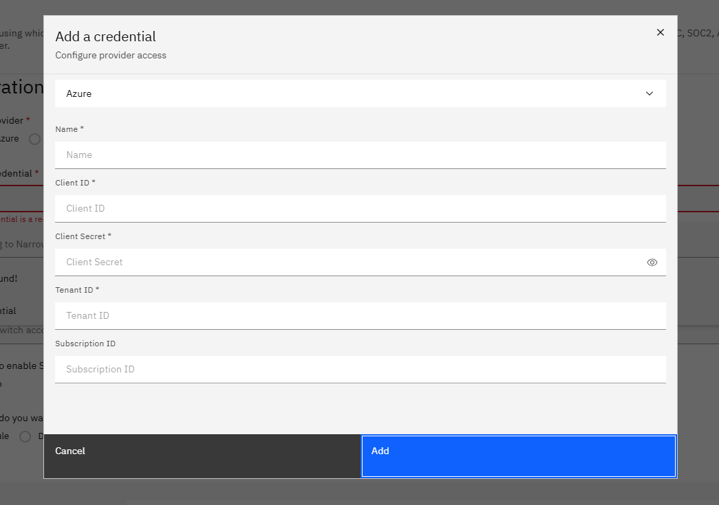 Configuring Strobes CSPM: Step 9 — Create a New Credential (if needed) (screenshot 10)