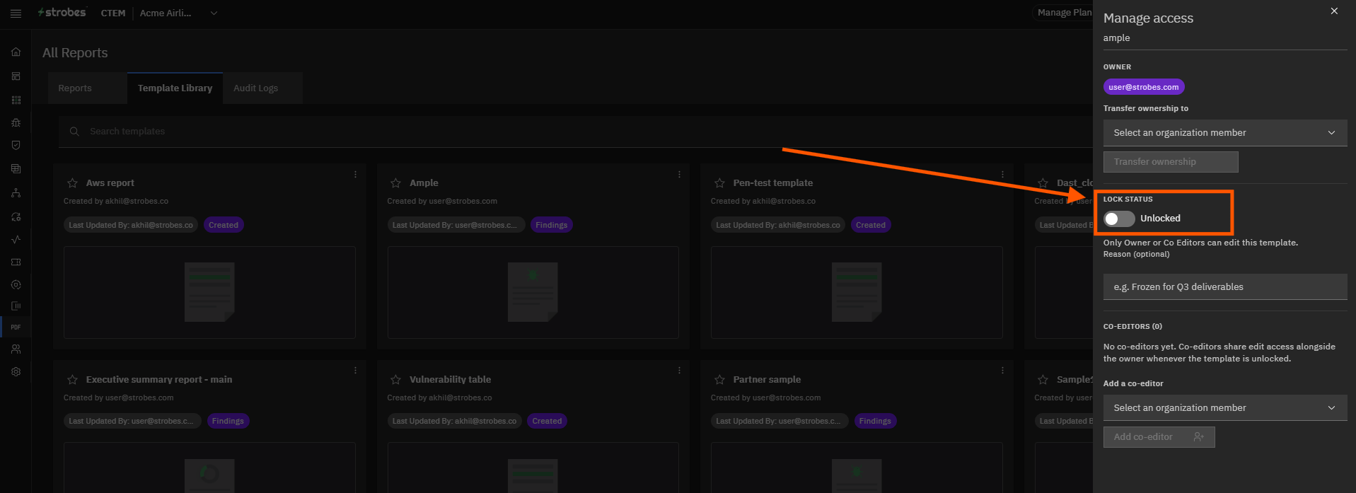 Using the Template Library: Step 13 — Understand Lock Status (screenshot 13)
