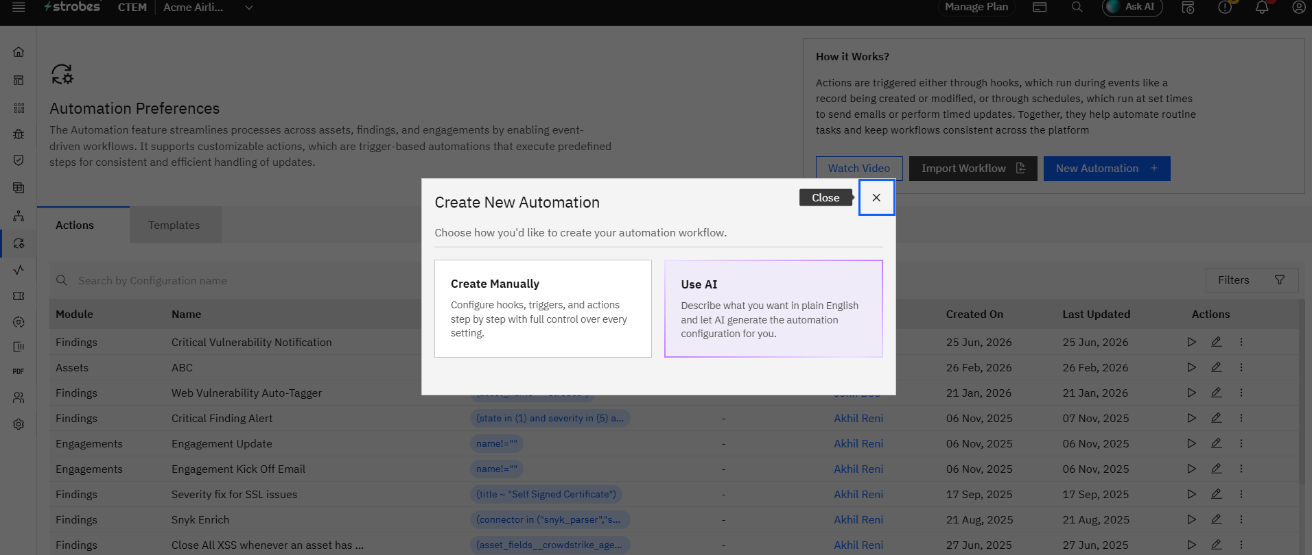 Creating a New Automation: Step 2: Start a New Automation (screenshot 4)