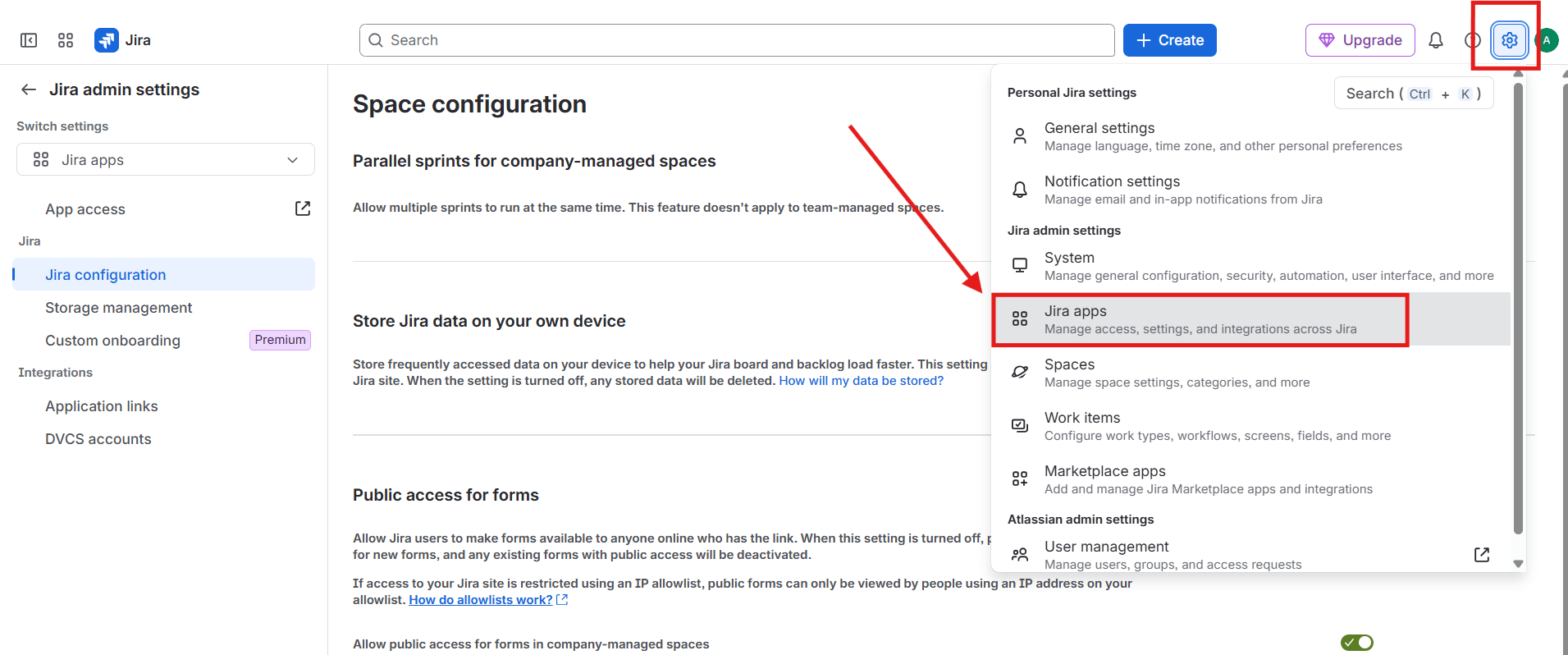 Configuring the Jira integration (OAuth 1.0): Step 4 — Log In to Jira as an Administrator (screenshot 4)