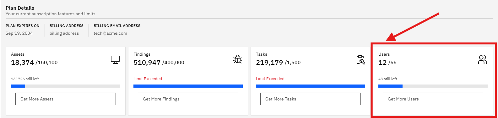 Managing Your Plan & Subscription: Users (screenshot 9)
