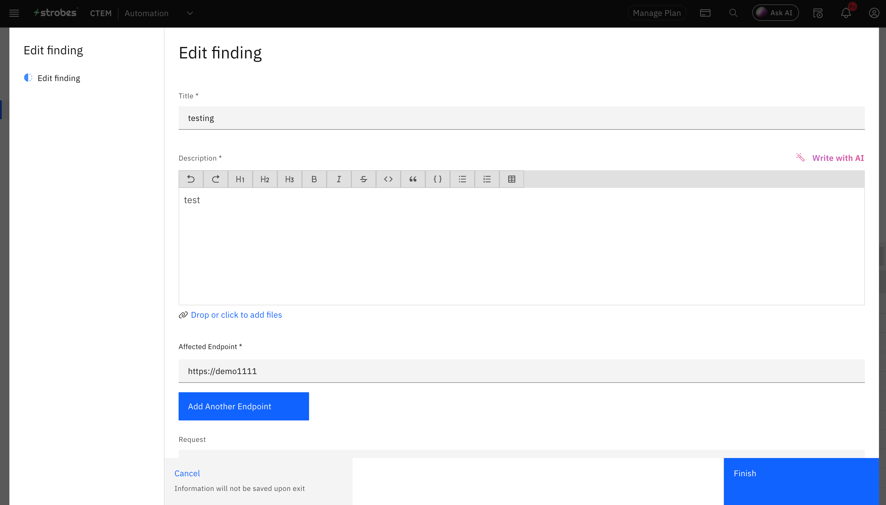 Editing and Archiving Vulnerabilities: How to Edit a Vulnerability (screenshot 2)