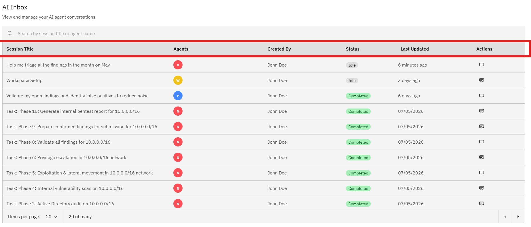 AI Inbox: Session columns (screenshot 2)