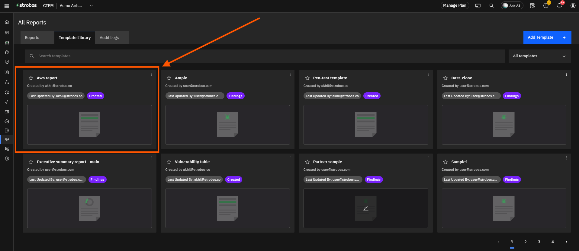 Using the Template Library: Step 3 — Review the Template Cards (screenshot 3)