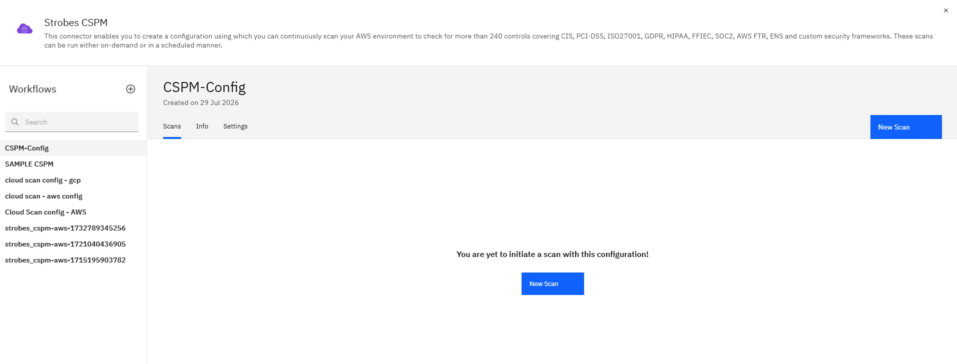Configuring Strobes CSPM: Step 20 — Confirm the Workflow Was Created (screenshot 22)