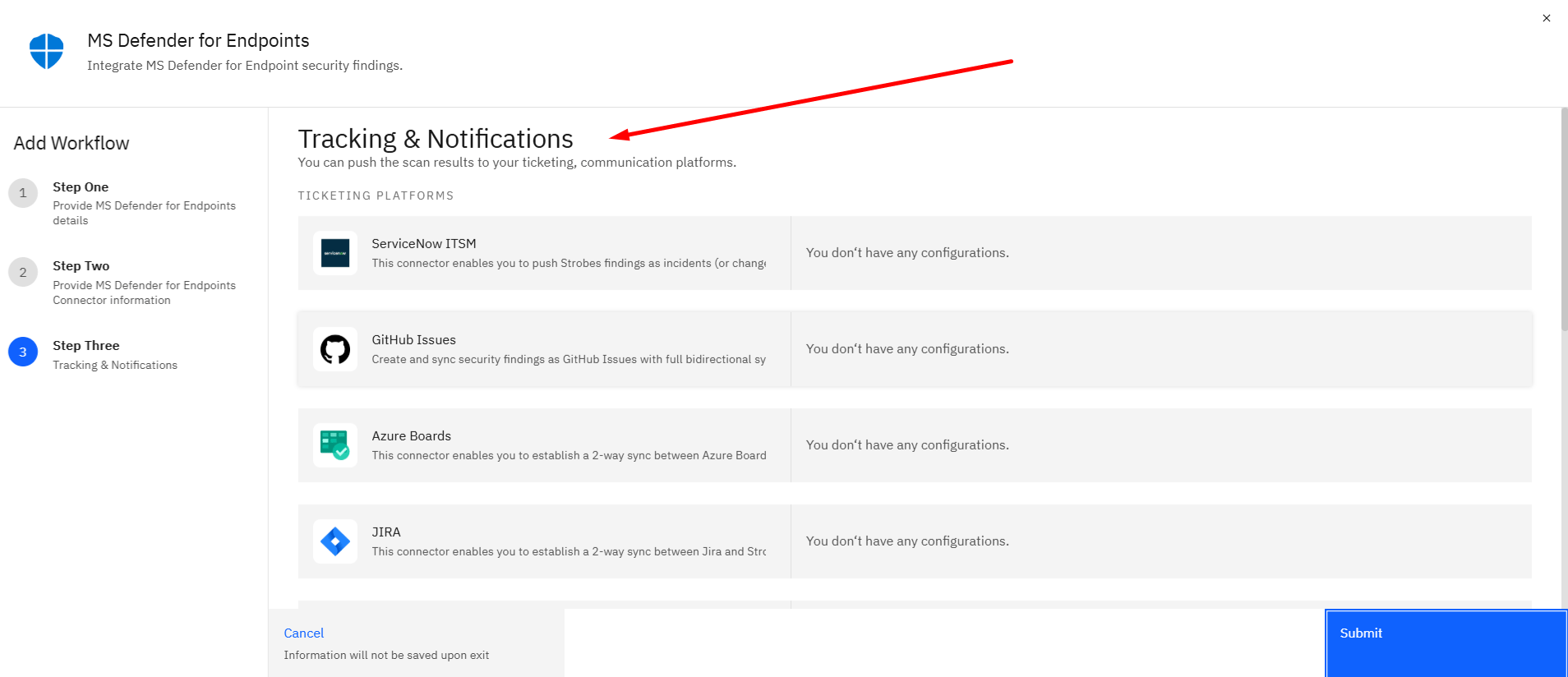 Connecting Microsoft Defender for Endpoints to Strobes: Tracking Tools (screenshot 18)
