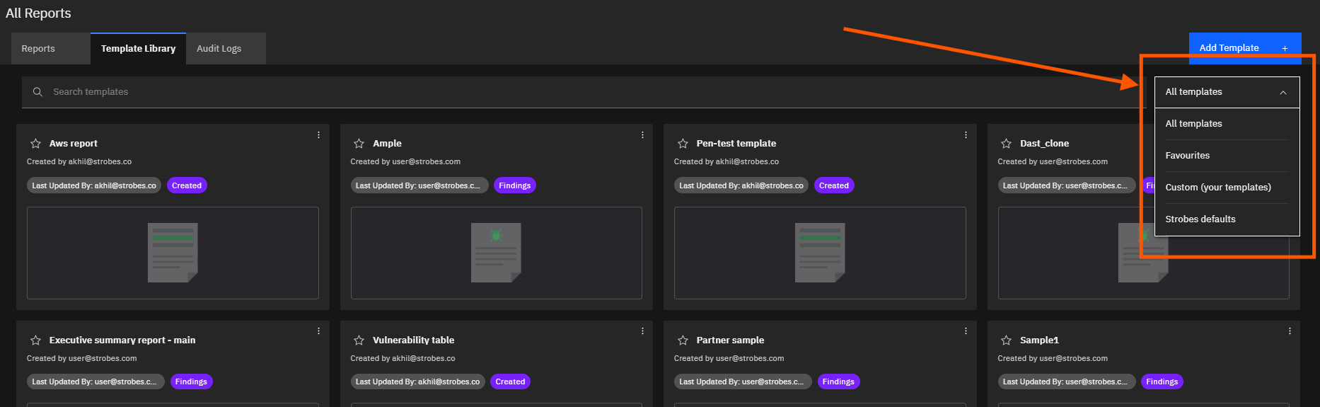 Using the Template Library: Step 4 — Filter Templates (screenshot 4)
