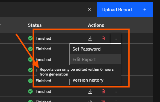What's in the Reports Page?: Step 8 — Understand the Edit Report Restriction (screenshot 8)