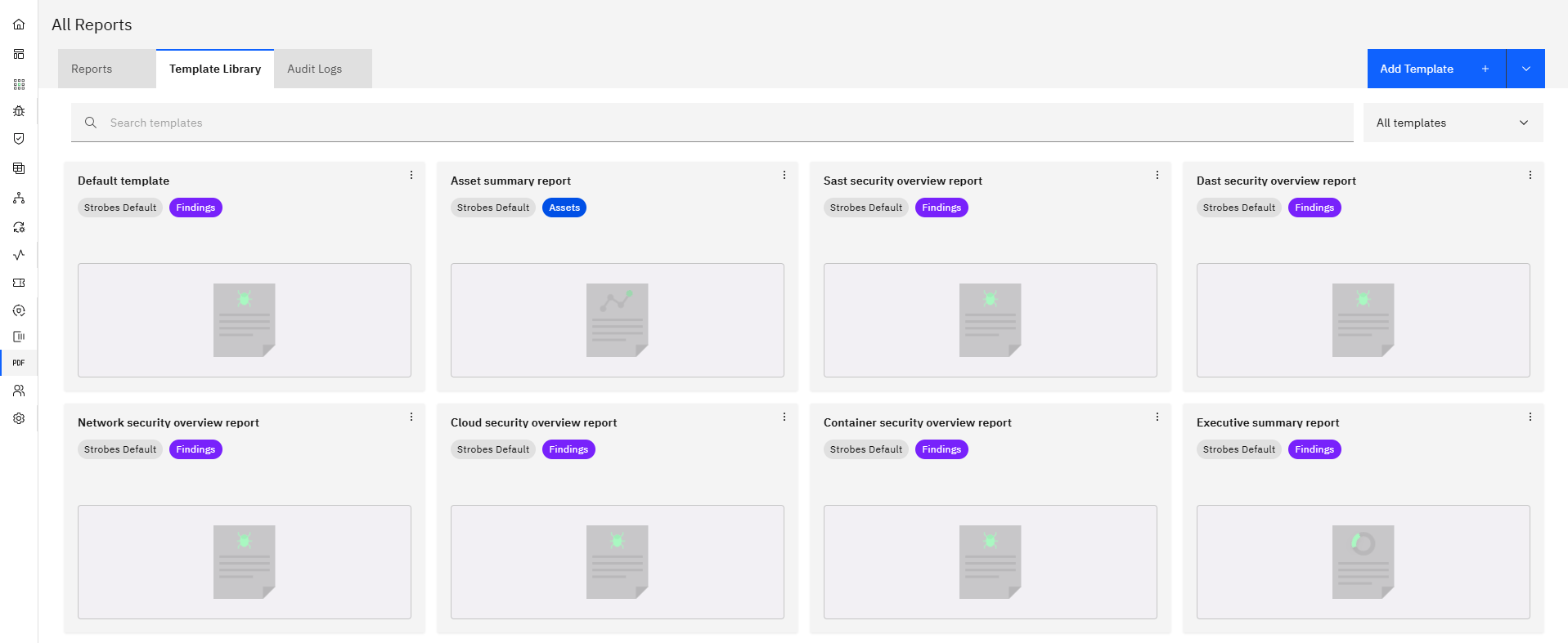 Creating a Report Template: Default Templates (screenshot 2)
