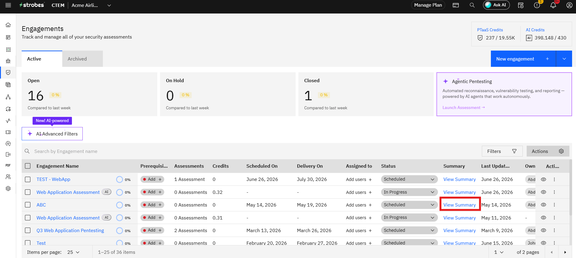 Engagement Summary Report Download: Step 1 — Open the Engagement Summary (screenshot 7)