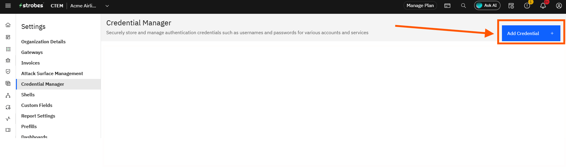 Configuring Nessus credentials: Step 2: Add New Credential (screenshot 2)