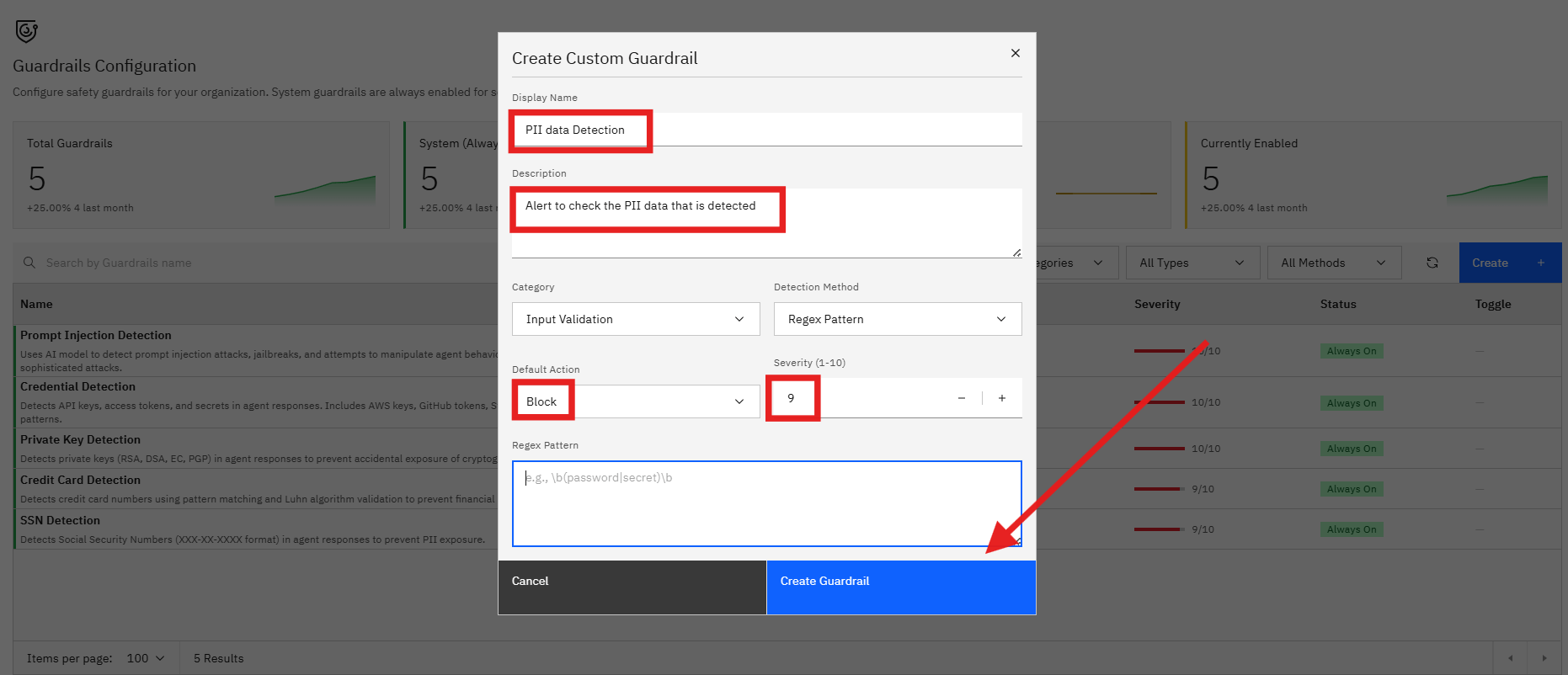 Guardrails: Per-row toggles and creating custom guardrails (screenshot 2)
