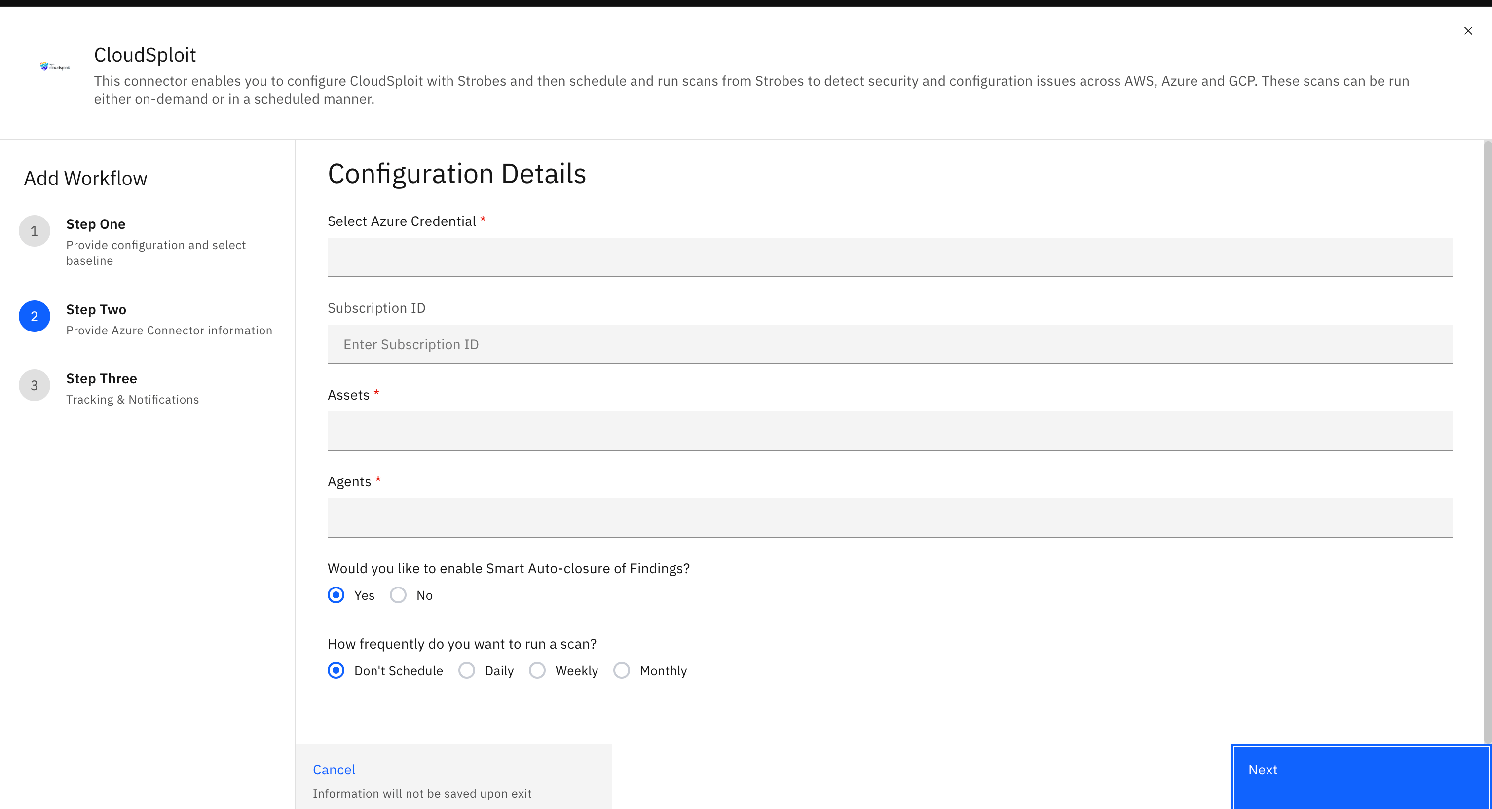 Initiating a CloudSploit Scan: Usage Flow Instructions (screenshot 2)