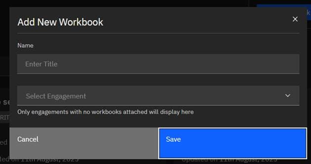 Workbooks: Step 2 – Create a Workbook from the Workbooks Page (screenshot 2)