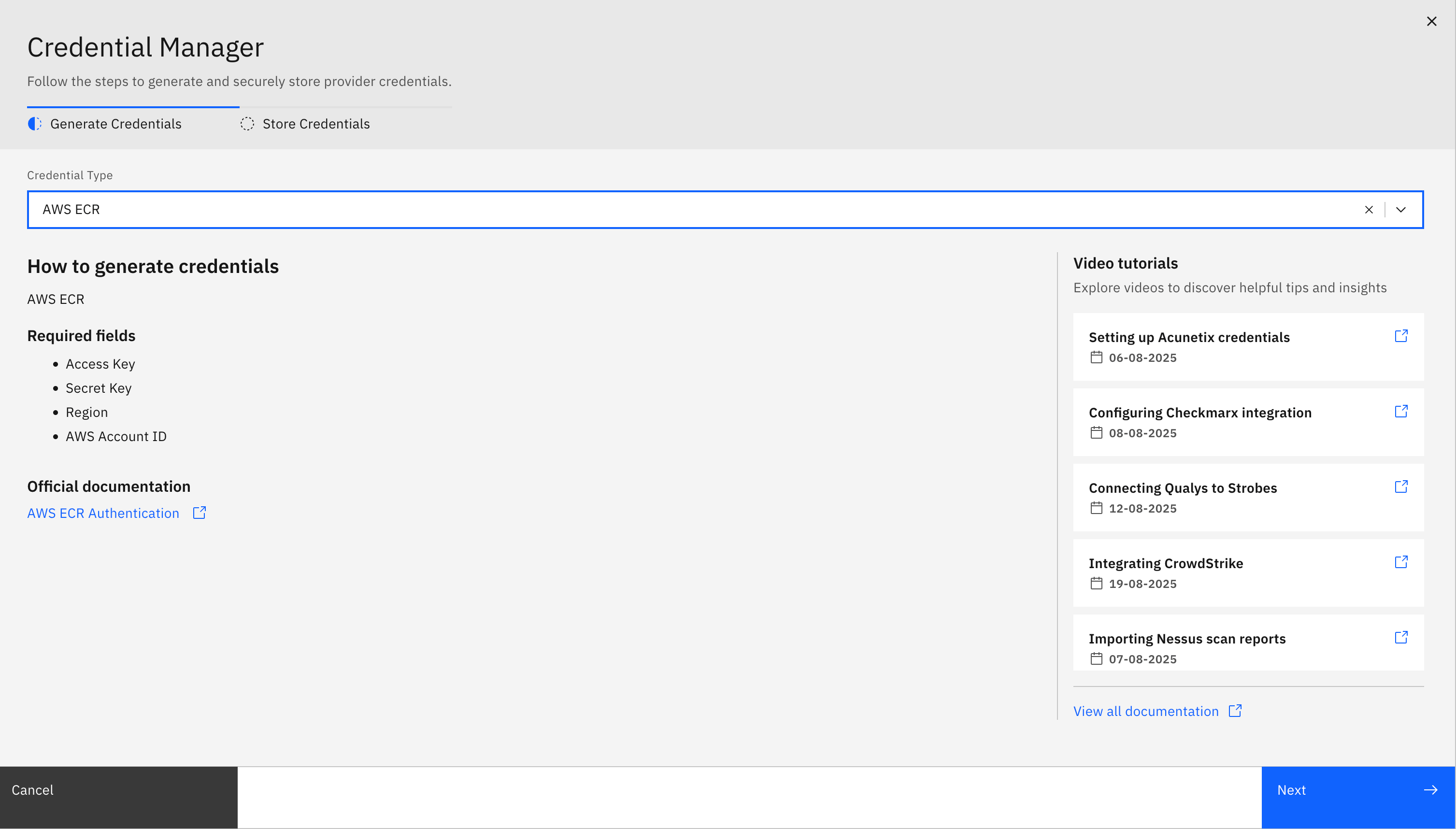 Container scanning workflow: Configuring ECR Credential Manager (screenshot 11)