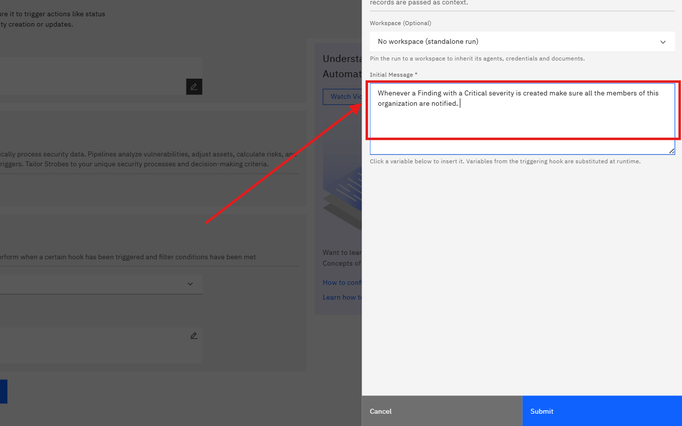 Launching an AI agent task: Configuring Launch AI Task (screenshot 12)