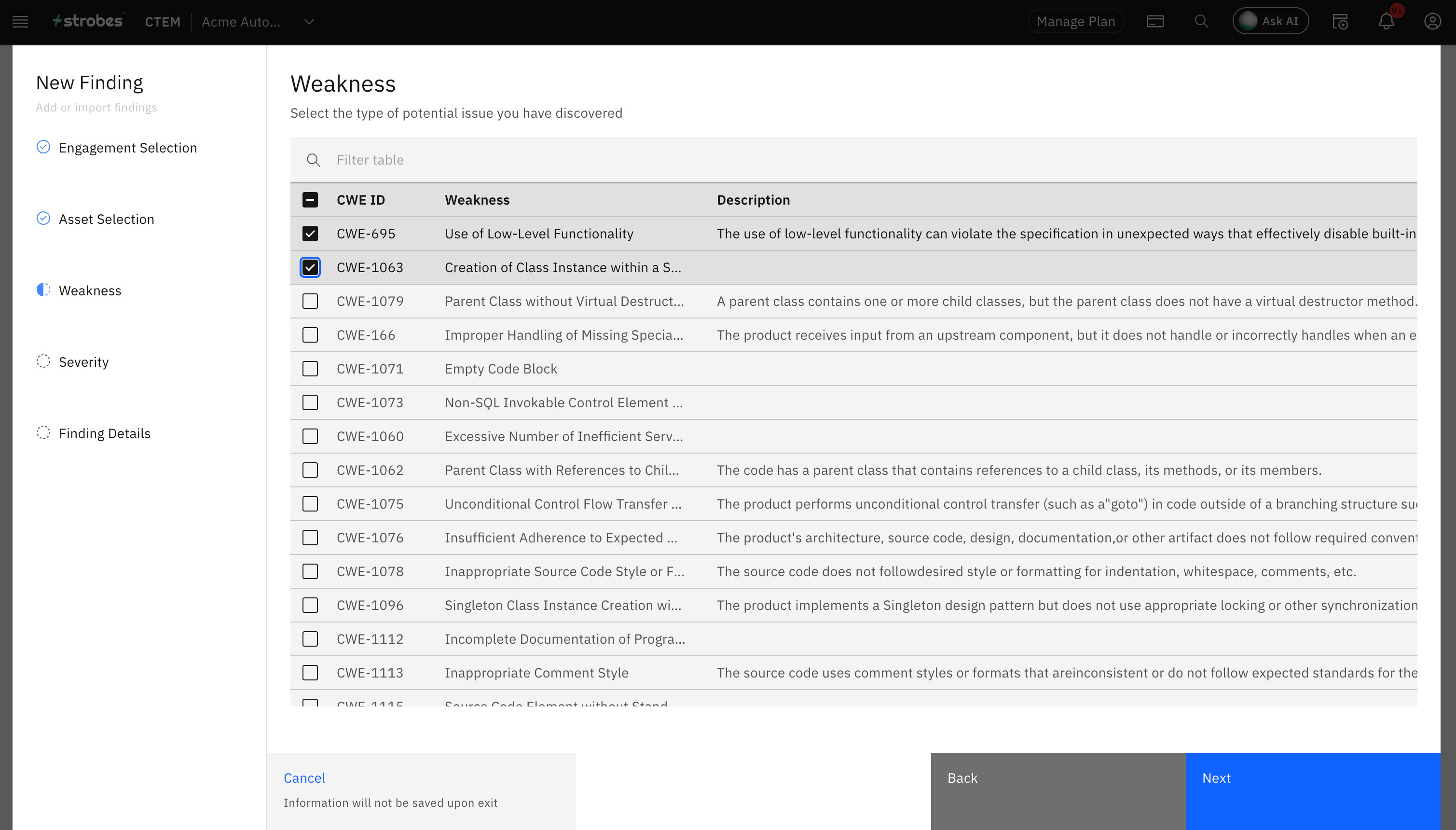 Submitting a vulnerability for a network asset: Logging a Network Vulnerability (screenshot 3)