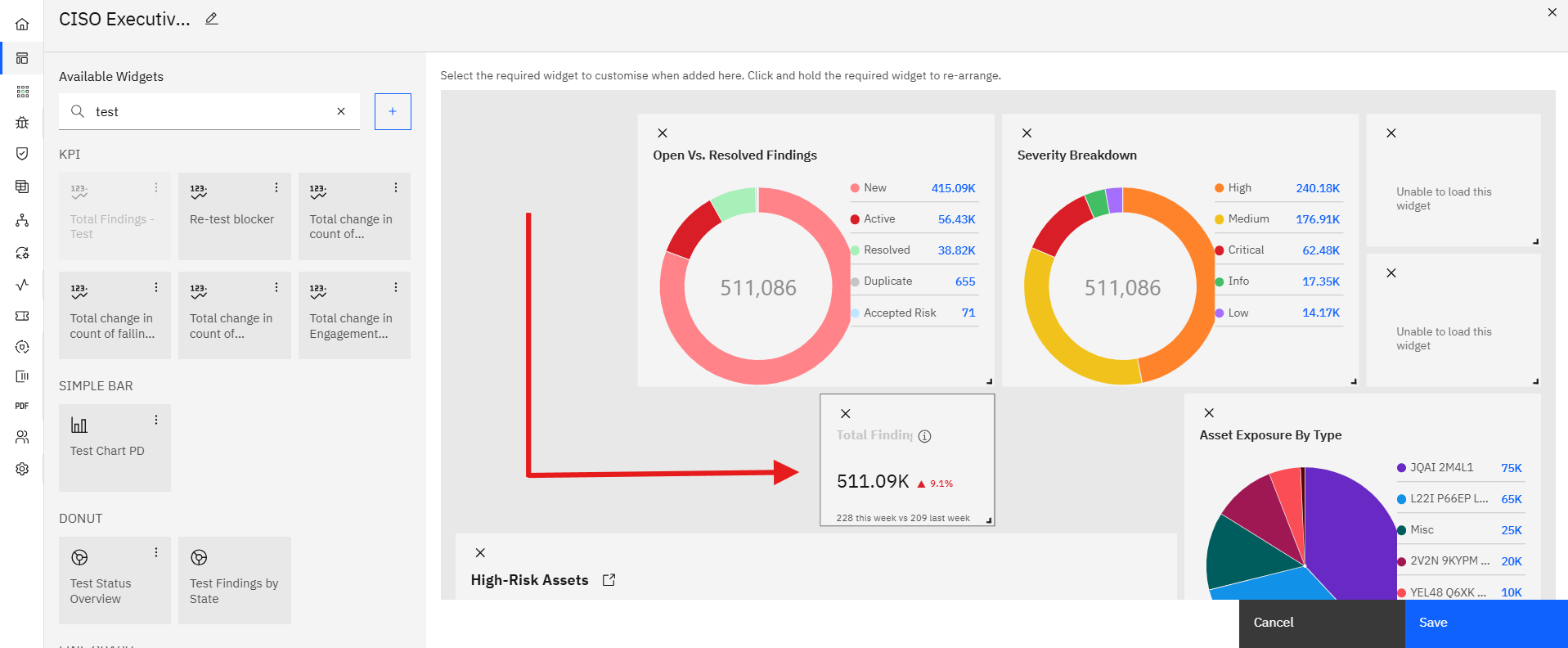 Creating a Widget: Adding a Saved Widget to a Dashboard (screenshot 15)