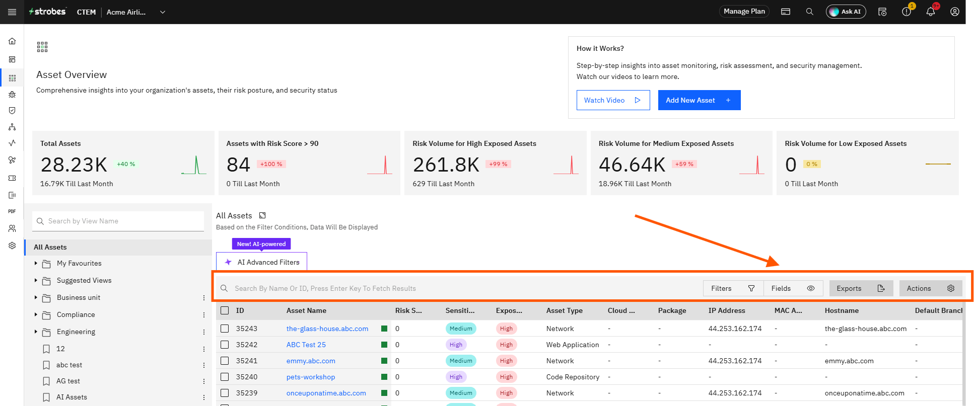 Understanding and Managing Assets in Strobes: Step 4 — Review the Asset Table (screenshot 4)