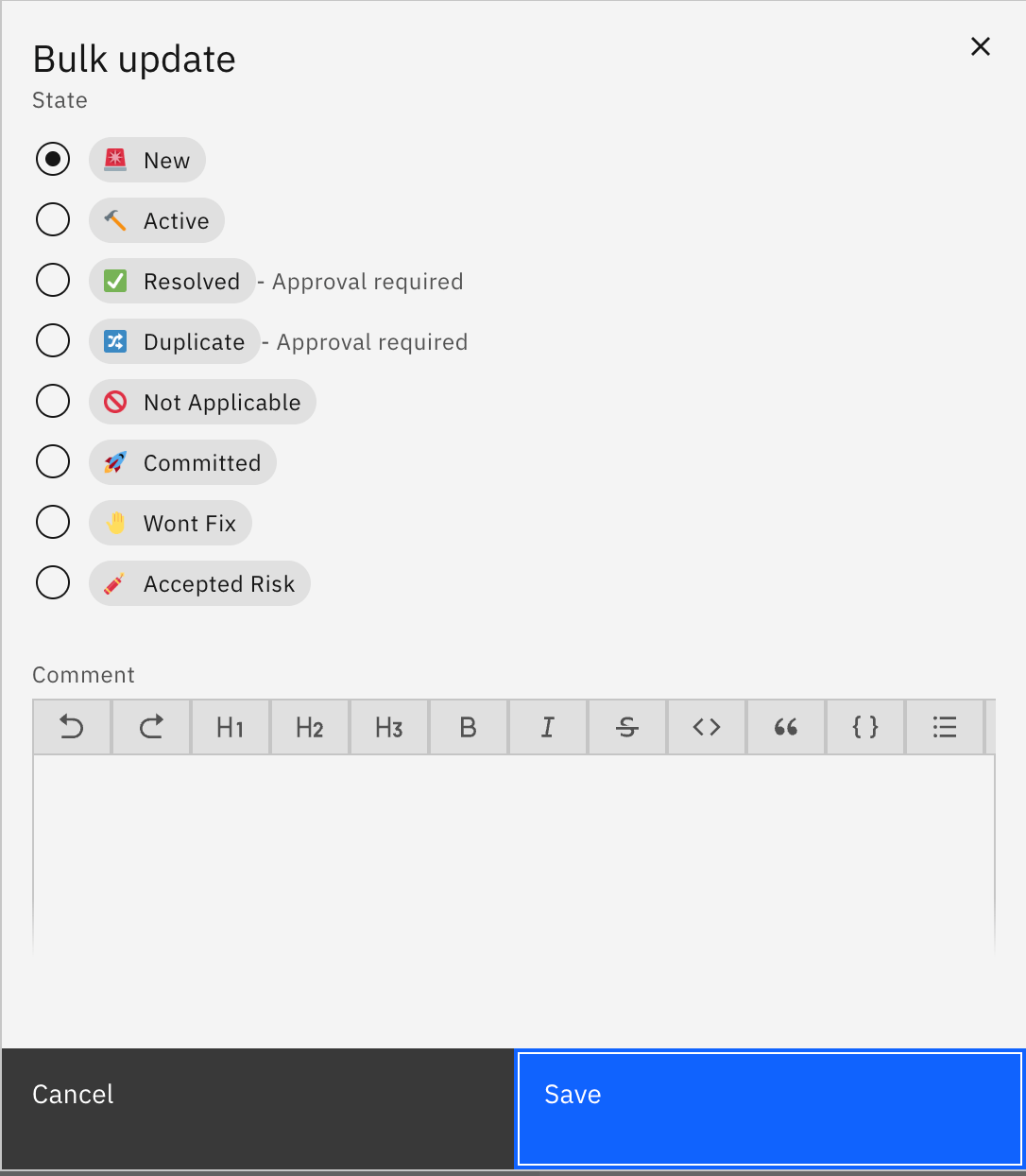 Vulnerability State Approvals: State Approval Flow: (screenshot 4)